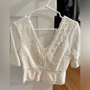 Abercrombie Crochet Cream Blouse Size Small